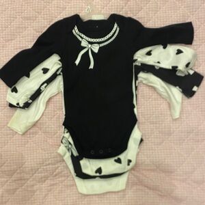 Black and White Set of 4 Onesies